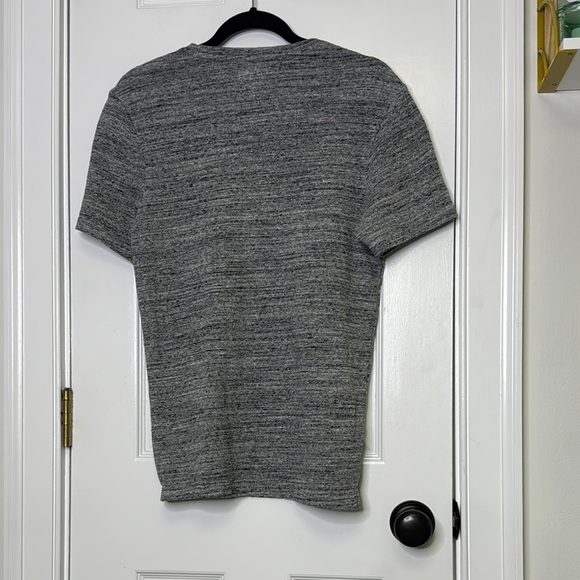 Gray Crew Neck Short Sleeve Tee with Melange Effect - Picture 6 of 6